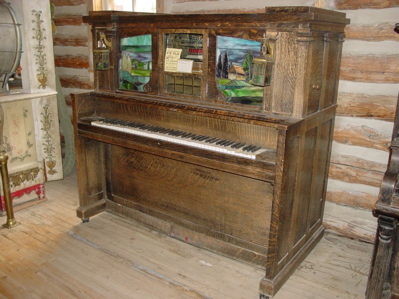 The Wurlitzer DX orchestrion in the Nevada City, Montana, Music Hall, before restoration.
