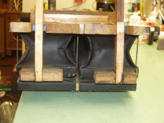 Holes in leather on vacuum pump.
