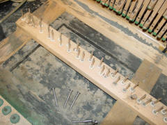 Stains left from mice in keybed.