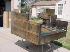 Piano disassembled for unstringing and cleaning.